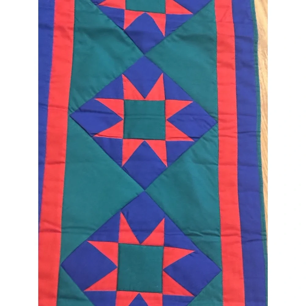 Vintage LL Bean Geometric Quilted XL Long Table Runner Holiday 106